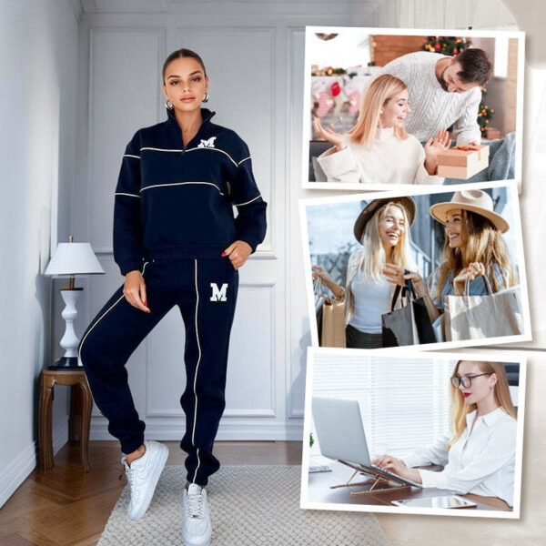 Women's 2-Piece Lounge Set – Baggy Pullover Sweatshirt and Sweatpants with Pockets - Image 7