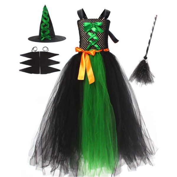 Halloween Witch Costume Dress for Children – Spooky and Fun Outfit - Image 9