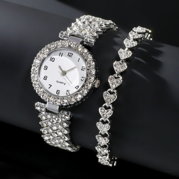 Luxury Fashion Women Watch Set Silver Strap Ladies Quartz Wristwatch Alloy Bracelet Fashion Jewelry