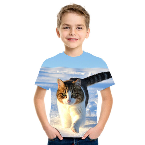 3D Digital Printing Short Sleeve Fashion Kids T-shirt Top - Image 3