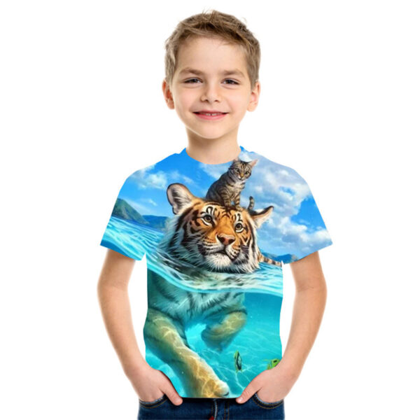 3D Digital Printing Short Sleeve Fashion Kids T-shirt Top - Image 10