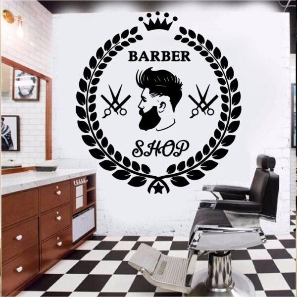 Wall-Stickers-Accessories Decor Barber-Shop Decal Mural for Art