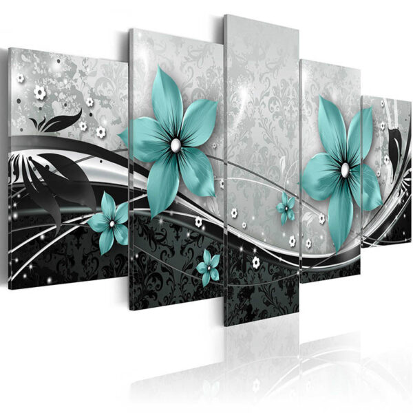 Abstract Gorgeous Flower 5 Piece Canvas Wall Art Poster Print Home Decor - Image 5