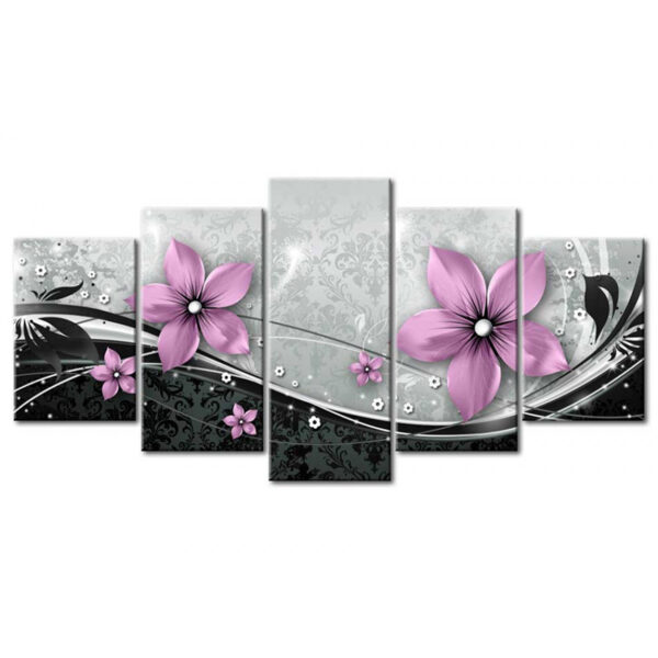 Abstract Gorgeous Flower 5 Piece Canvas Wall Art Poster Print Home Decor - Image 2