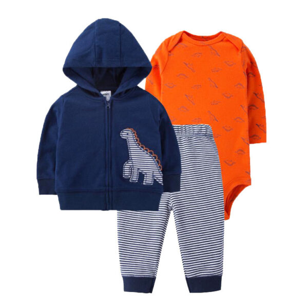 Clothing Sweater Boys And Girls Foreign Trade Hooded Long-Sleeved Baby Three-Piece Suit - Image 9