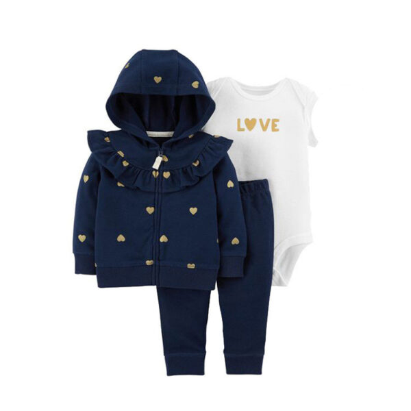 Clothing Sweater Boys And Girls Foreign Trade Hooded Long-Sleeved Baby Three-Piece Suit - Image 6