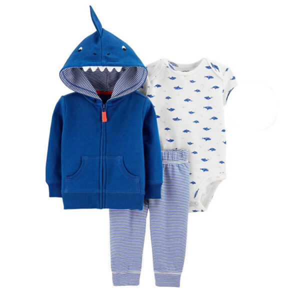 Clothing Sweater Boys And Girls Foreign Trade Hooded Long-Sleeved Baby Three-Piece Suit - Image 8