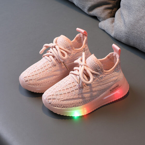 For Boys, Breathable Knit Light-Up Sneakers - Image 3