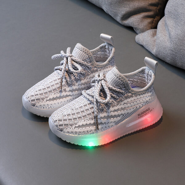 For Boys, Breathable Knit Light-Up Sneakers - Image 4