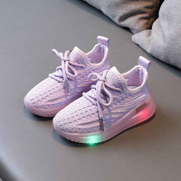 For Boys, Breathable Knit Light-Up Sneakers - Image 5