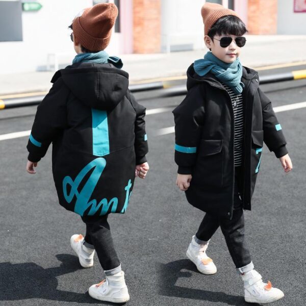 Winter Mid-Length Padded Jacket – Thick Warm Coat for Big Children - Image 3