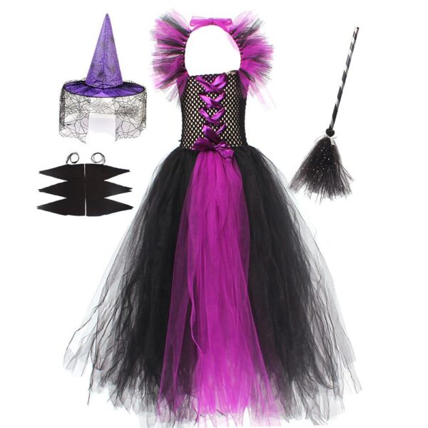 Halloween Witch Costume Dress for Children – Spooky and Fun Outfit - Image 6