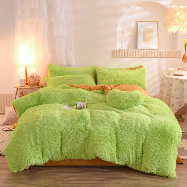 "Winter Warm Bedding Set – Shaggy Fleece Duvet Cover & Pillowcases for Queen & King Beds" - Image 8