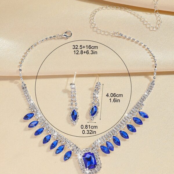 "Stylish Blue Necklace Suit – Elegant Jewelry Set for Any Occasion" - Image 3