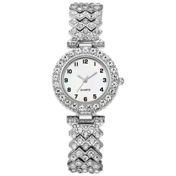 Luxury Fashion Women Watch Set Silver Strap Ladies Quartz Wristwatch Alloy Bracelet Fashion Jewelry - Image 4