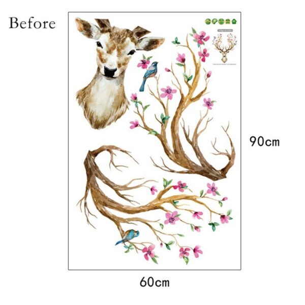 Sika Deer DIY Wall Stickers Wall Decor Art Decals For Kids Rooms Bedroom Living Room European Style Poster Unique Wall Sticker - Image 4