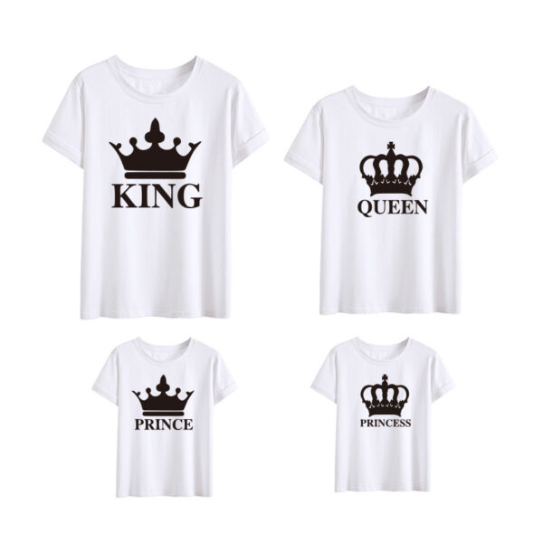 Crown King Family Wear Summer New Short-Sleeved T-Shirt Family Wear - Image 4