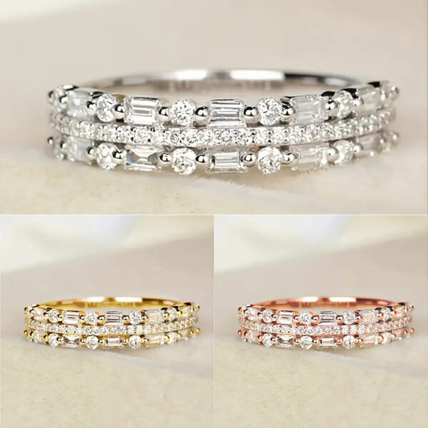 "Multilayer Three-Layer Ring for Women"