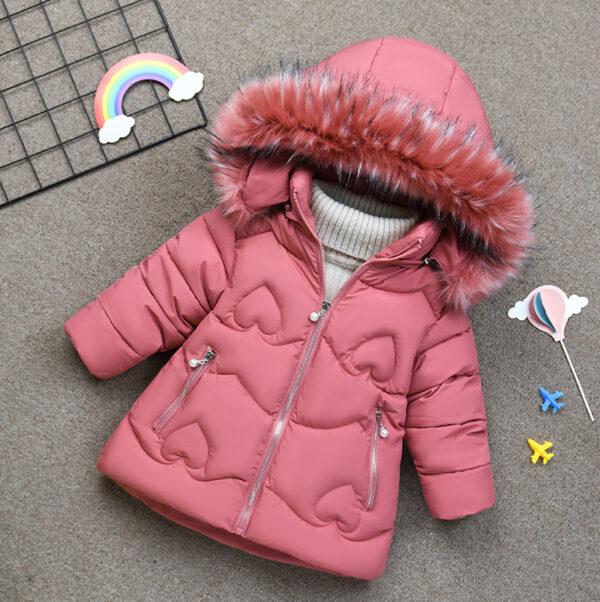 Girls' Thickened Warm Cotton Coat – Cozy Winter Wear