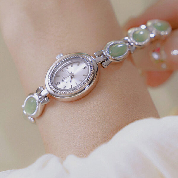 Luxury Women's Jade Bracelet Watch – Elegant & Waterproof Gift