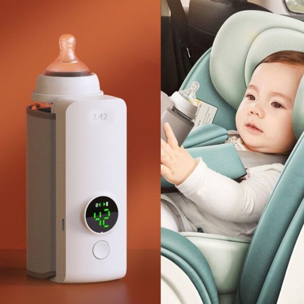 Portable Wireless Baby Bottle Warmer – USB Rechargeable Heating Bag with Constant Temperature Insulation