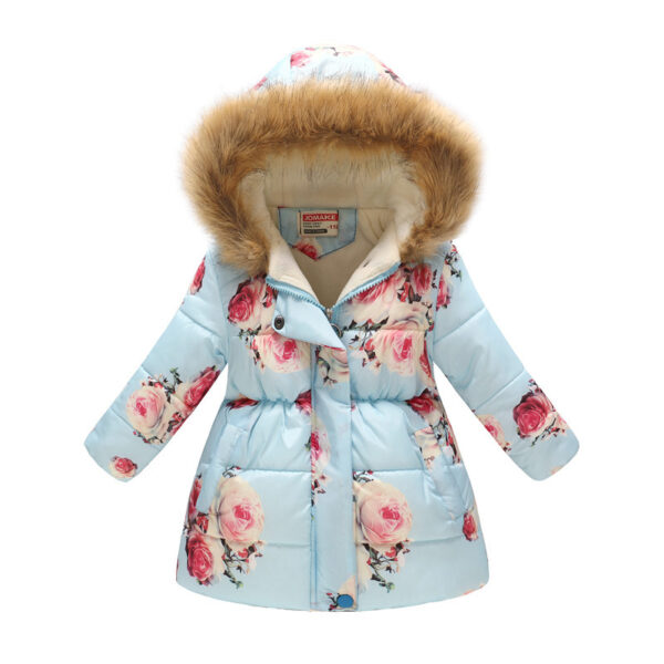 Printed Cartoon Cotton Jacket for Big Boys – Long Fur Collar Hooded Fashion Jacket - Image 6