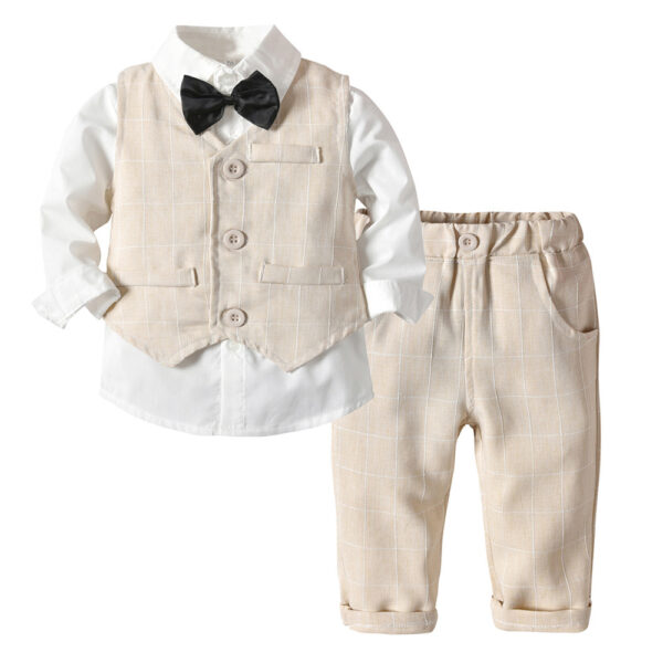 Boys Autumn Clothing Children's Suit Three-piece Set - Image 9