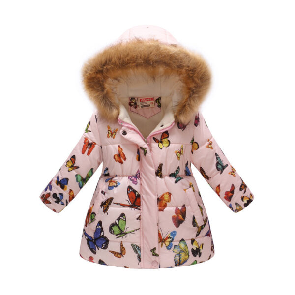 Printed Cartoon Cotton Jacket for Big Boys – Long Fur Collar Hooded Fashion Jacket - Image 7