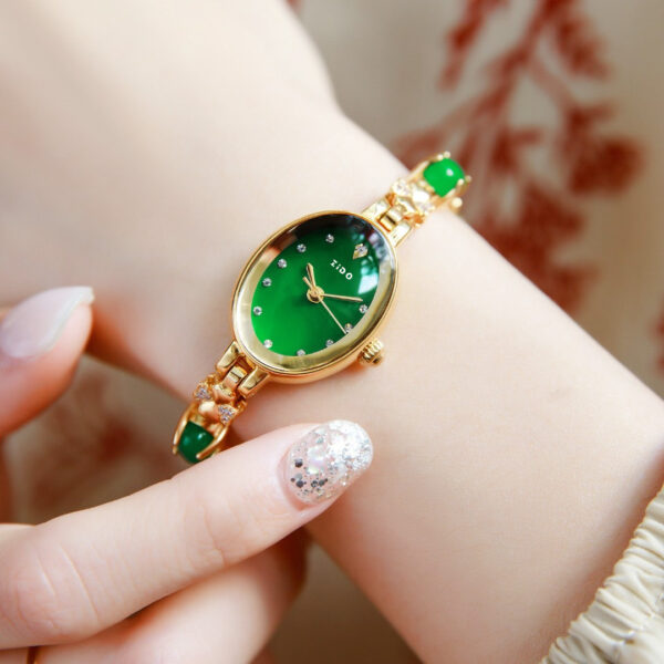 Elegant Women's Quartz Diamond Watch with Precious Gemstones – Waterproof Luxury