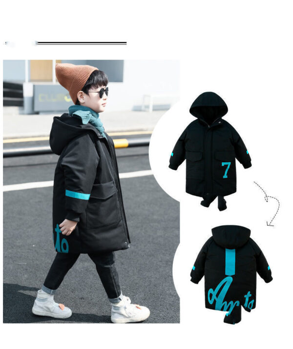 Winter Mid-Length Padded Jacket – Thick Warm Coat for Big Children - Image 4