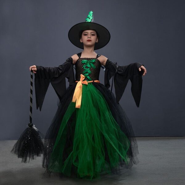 Halloween Witch Costume Dress for Children – Spooky and Fun Outfit - Image 4