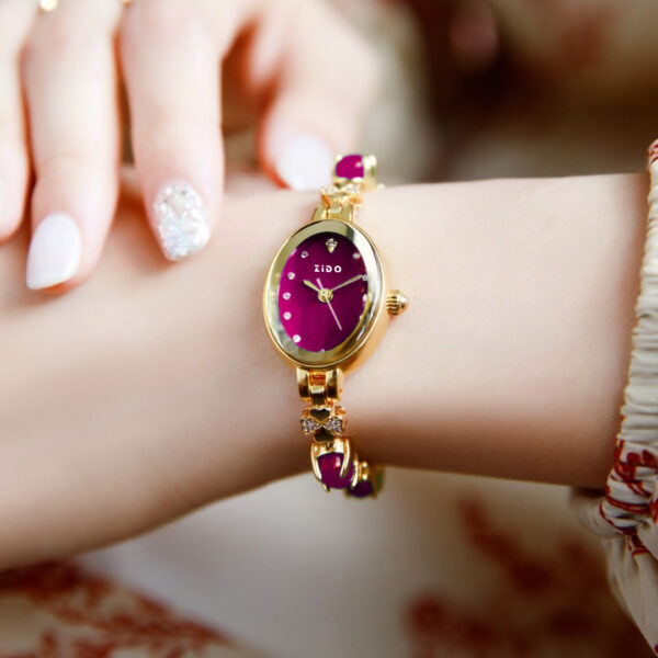 Elegant Women's Quartz Diamond Watch with Precious Gemstones – Waterproof Luxury - Image 4