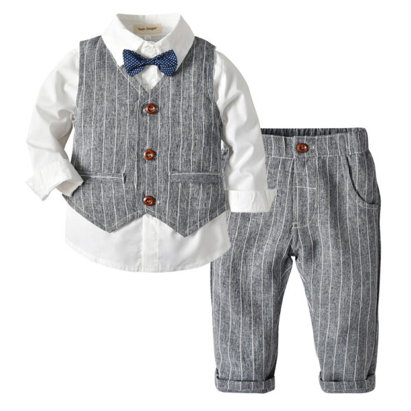 Boys Autumn Clothing Children's Suit Three-piece Set - Image 3