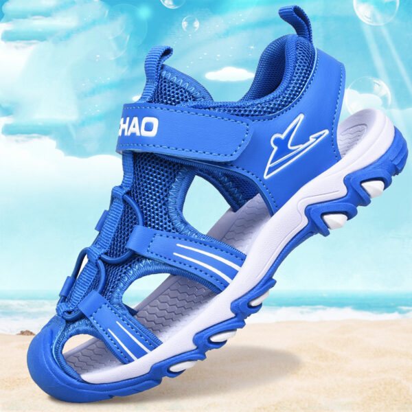 Boys Sandals Baotou Summer Soft Sole Black Children's Beach Shoes Boys Sandals Non-slip - Image 2