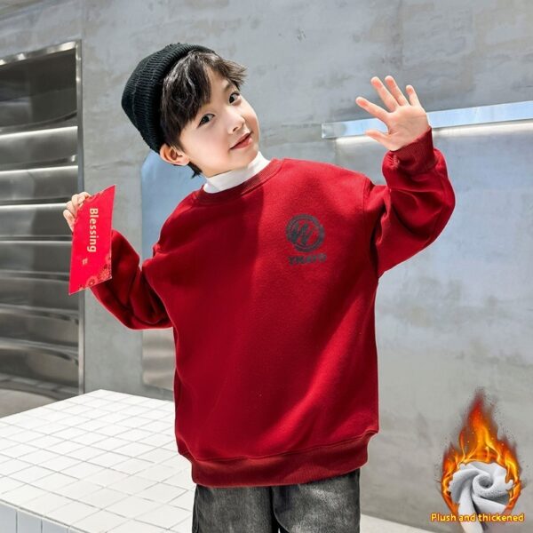 Dragon Year Fleece-Lined Sweater for Boys – Middle and Big Kids - Image 5