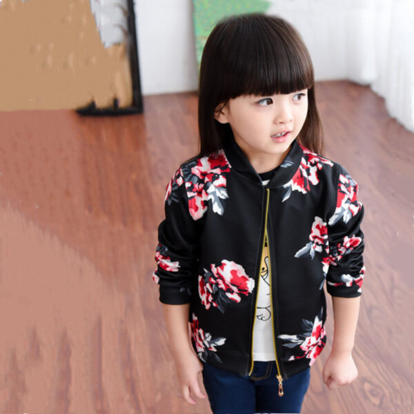 Spring And Autumn Girls' Clothing Coat Jacket Tup Cardigan Zip-up Shirt - Image 3