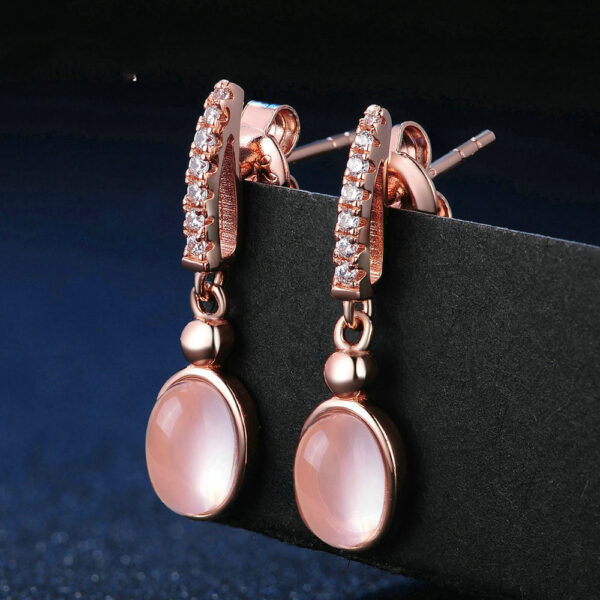 "Pink Crystal Hibiscus Earrings - Elegant Jewelry for Women"