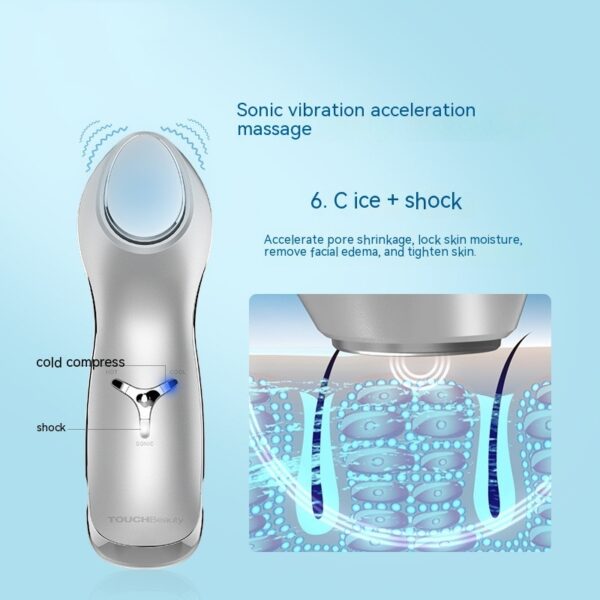 Warm And Cold Skin Rejuvenation Beauty Instrument Sonic Vibration Facial Infusion Machine - Image 5