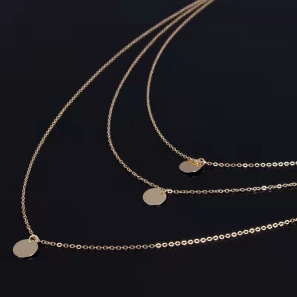 Simple Sequin Ornament Short Clavicle Necklace - Image 3