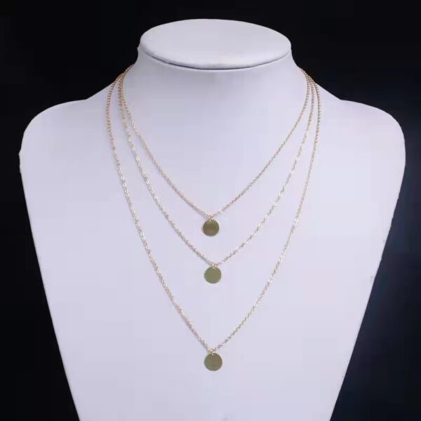 Simple Sequin Ornament Short Clavicle Necklace - Image 2