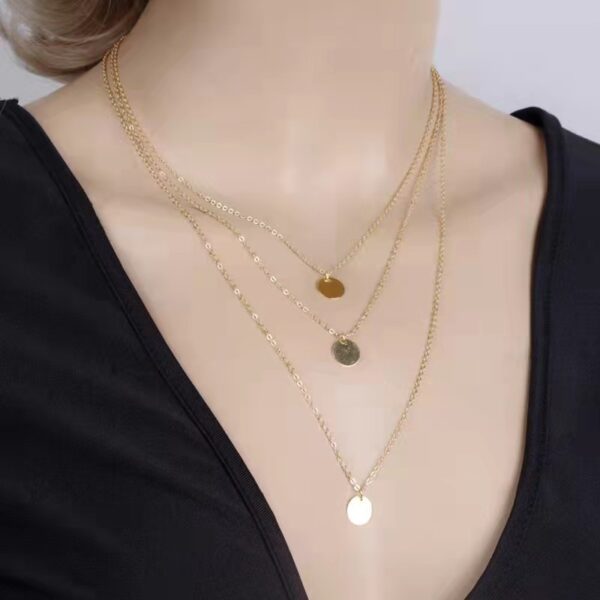 Simple Sequin Ornament Short Clavicle Necklace - Image 4