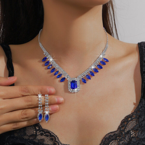 "Stylish Blue Necklace Suit – Elegant Jewelry Set for Any Occasion" - Image 2