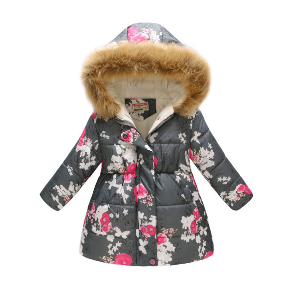 Printed Cartoon Cotton Jacket for Big Boys – Long Fur Collar Hooded Fashion Jacket - Image 9