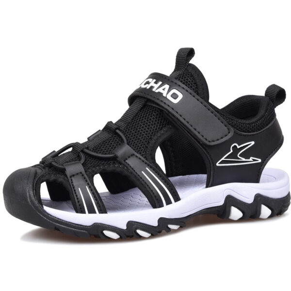 Boys Sandals Baotou Summer Soft Sole Black Children's Beach Shoes Boys Sandals Non-slip - Image 4