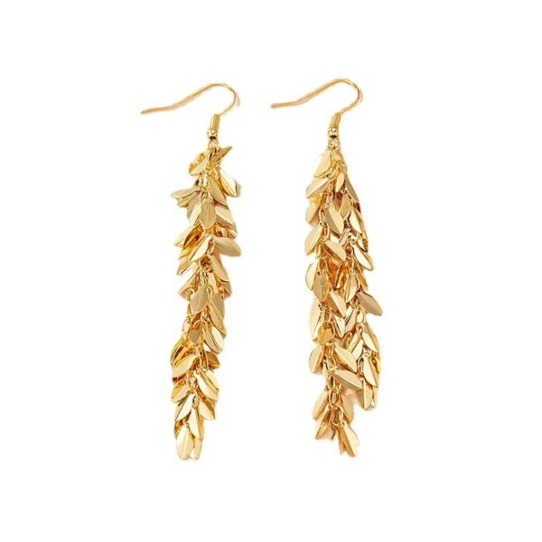 "Stylish Leaf-Shaped Alloy Earrings – Minimalist Luxury Jewelry for Elegant Women" - Image 4