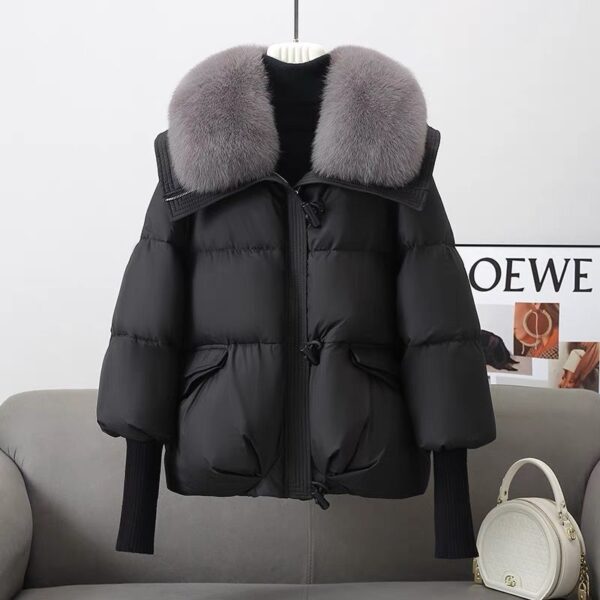 Women's Short Down Cotton Jacket – Thickened Winter Coat with Fur Collar - Image 10