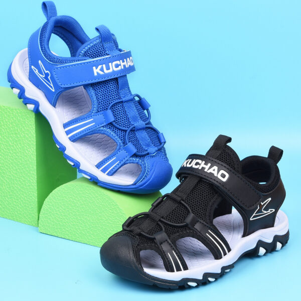 Boys Sandals Baotou Summer Soft Sole Black Children's Beach Shoes Boys Sandals Non-slip - Image 5