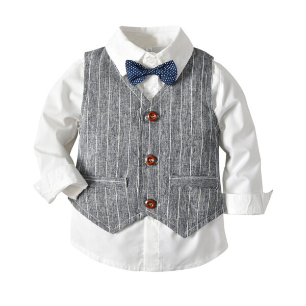 Boys Autumn Clothing Children's Suit Three-piece Set - Image 5