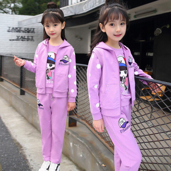 Girls' Clothes Young And Teen Girl's Clothing Primary School Student Three-piece Suit - Image 3