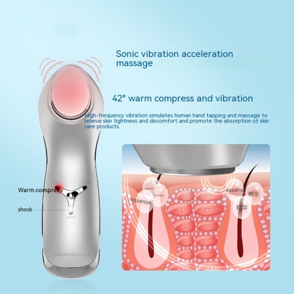 Warm And Cold Skin Rejuvenation Beauty Instrument Sonic Vibration Facial Infusion Machine - Image 3